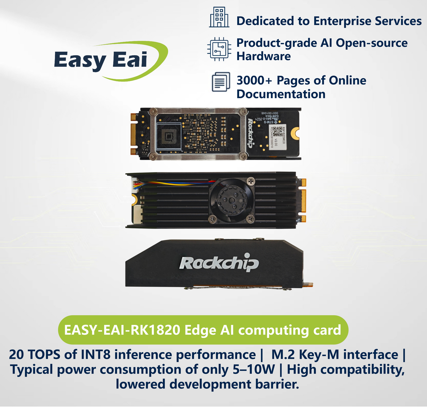 EASY EAI  Rockchip  RK1820 RK1828 Computing power card